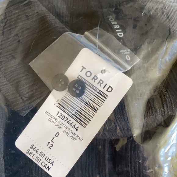 NWT TORRID Swim Cover Up Black Crinkled Woven Maxi - Picture 7 of 11